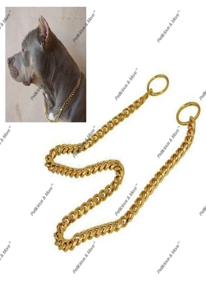 Petlicious & More Pure Brass Choke Chain for Small Dogs & Puppies - 16 Inch Collar / 1 Cm Thick - Image 2